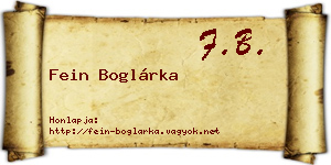 Fein Boglárka névjegykártya